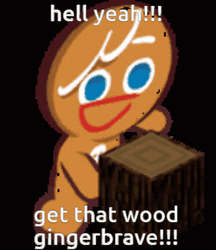 Ginger Bread Harvesting Wood GIF