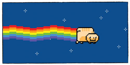 Ginger Neon Cat Without Ears GIF