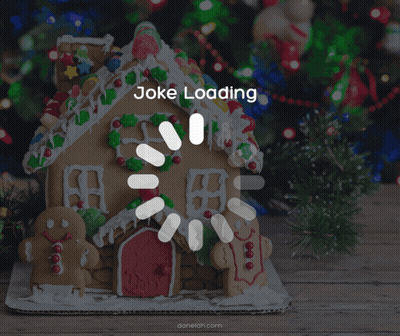 Gingerbread House With Christmas Tree And What Joke Loading GIF