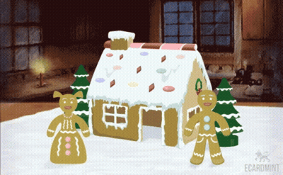 Gingerbread House With Gingerbread Men GIF