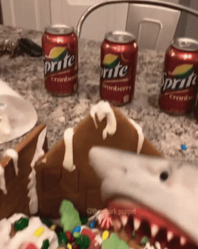 Gingerbread House With Heart Door GIF