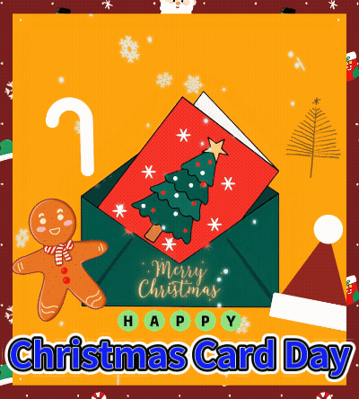 Gingerbread Man Candy Cane Saying Merry Christmas GIF