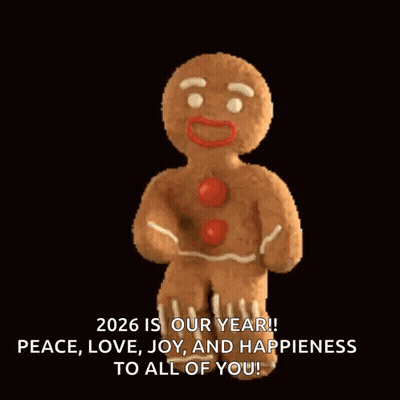 Gingerbread Man Dancing Happy New Year 2026 GIF