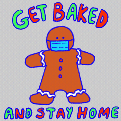 Gingerbread Man Mask Get Baked And Stay Home GIF