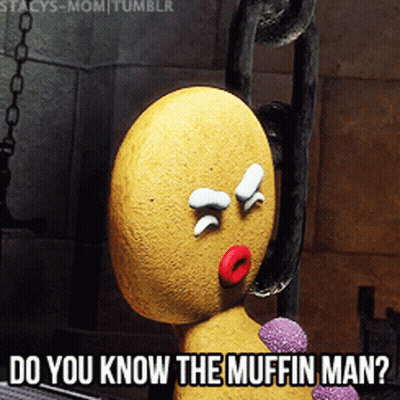 Gingerbread Man Saying Do You Know The Muffin Man GIF