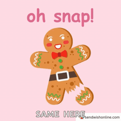 Gingerbread Man Saying Oh Snap GIF
