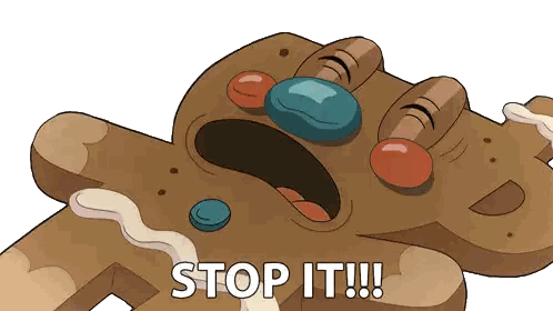 Gingerbread Man Saying Stop It Sticker