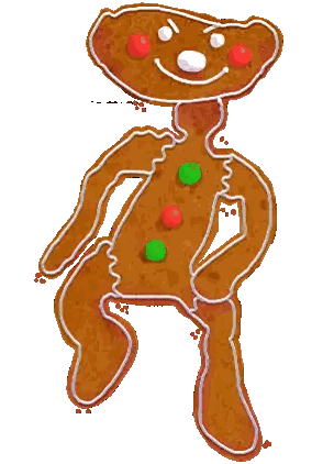 Gingerbread Man With Smile Sticker