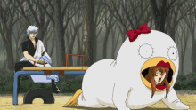 Gintama Spanking Duck Mascot GIF