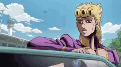 Giorno Giovanna Outside The Car GIF