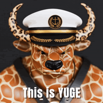 Giraffe Statue In Captain's Hat This Is Yuge GIF