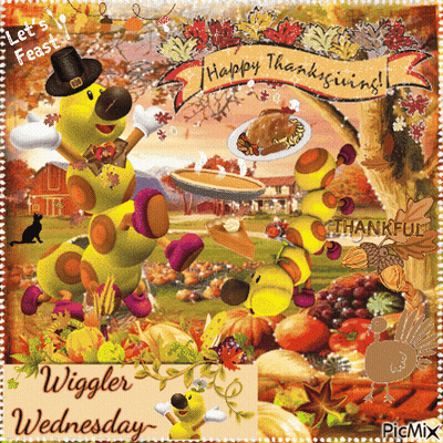 Giraffe With Pilgrim Hat Says Happy Thanksgiving GIF