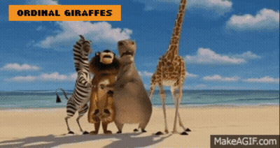 Giraffes and Zebras Standing on Beach