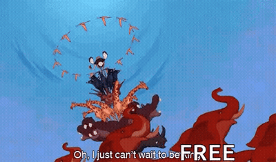 Giraffes Riding Red Octopus GIF