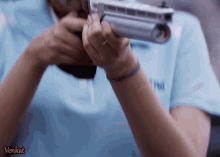 Girl Aiming Gun Shooting