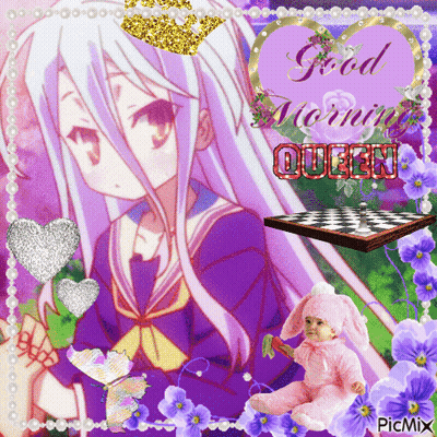 Girl And Baby Good Morning Queen GIF