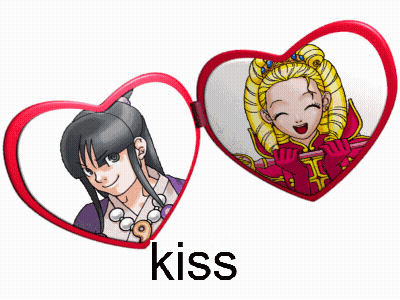 Girl And Boy In Heart Shaped Mirror With Kiss GIF