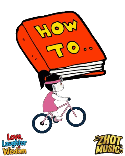 Girl And Boy Riding Bike With Book Sticker
