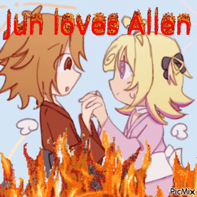 Girl And Boy Saying Jun Loves Allen GIF