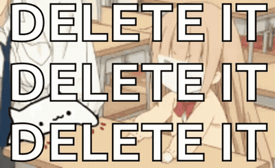 Girl And Cat Delete It GIF