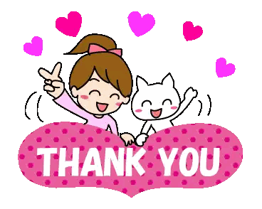 Girl And Cat Thank You Sign Sticker