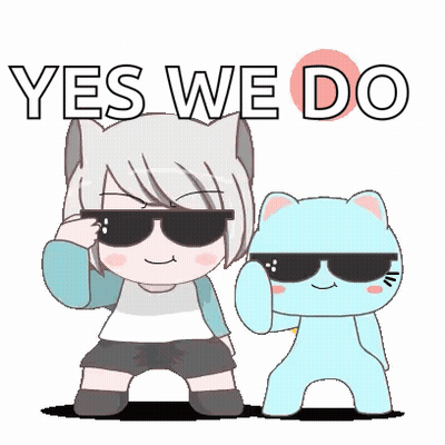 Girl And Cat Wearing Sunglasses Saying Yes We Do GIF