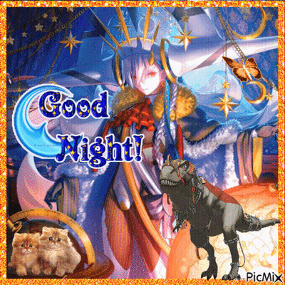 Girl And Dinosaur Good Night GIF