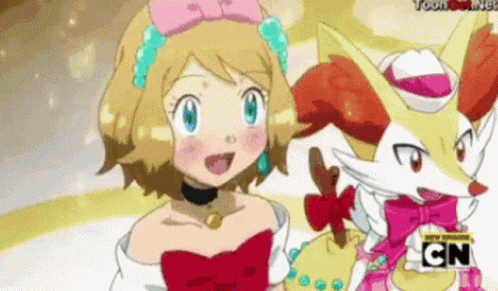 Girl And Fox With CN Logo GIF