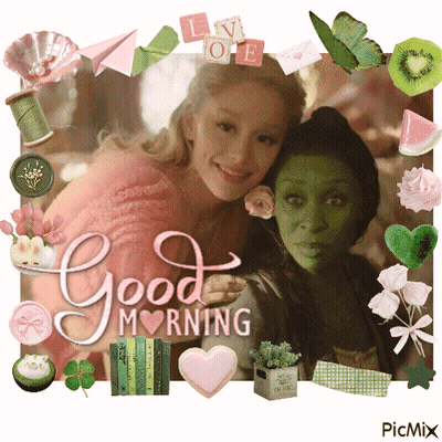 Girl And Green Woman Good Morning GIF