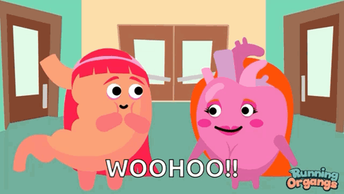Girl And Heart With Woohoo GIF