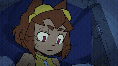 Girl And Robot Fighting GIF