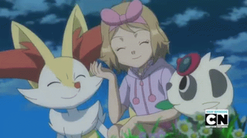 Girl And Two Animals With CN Logo GIF