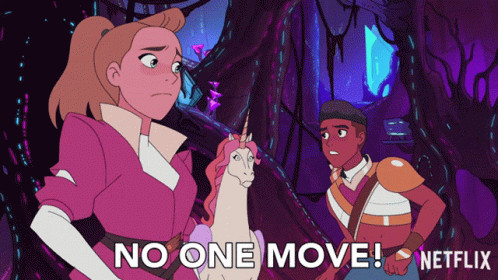 Girl And Unicorn No One Move GIF