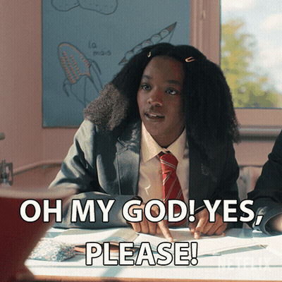 Girl At Desk Saying Oh My God Yes Please GIF