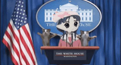 Girl At Podium In Front Of White House Washington GIF