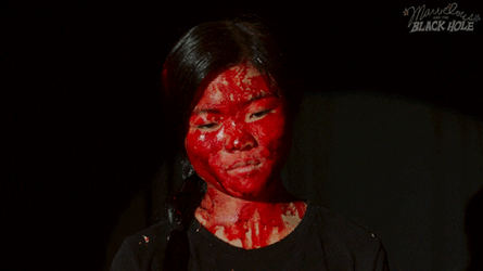 Girl Blood In Her Face Holes Movie GIF