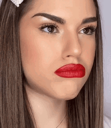Girl Blow Air To Move Her Lips GIF