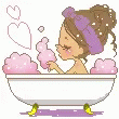 Girl Blowing Bubbles During Bubble Bath GIF