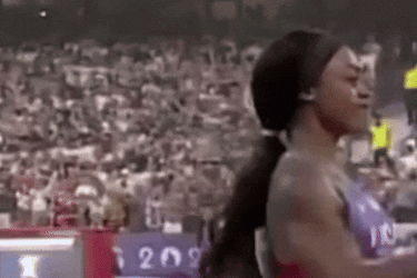 Girl Bye While Running GIF