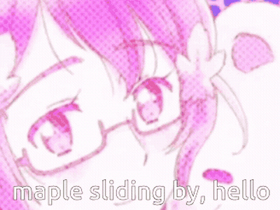 Girl Canada Maple Sliding By Hello With A Pink Background GIF