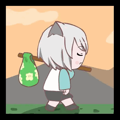 Girl Carrying Green Bag Sticker