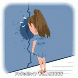 Girl Cartoon Banging Head Against Wall  GIF