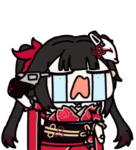 Girl Cartoon With Mask Sticker