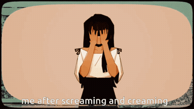 Girl Covering Face Me After Screaming And Creming GIF