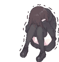 Girl Covering Face With Hands Sticker