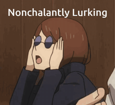 Girl Covering Face With Hands Saying Nonchalantly Lurking GIF