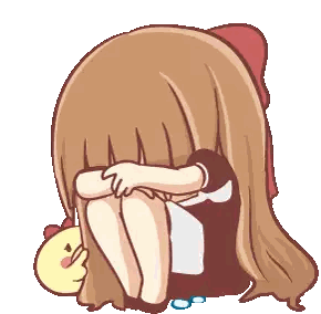 Girl Covering Face With Knees Sticker