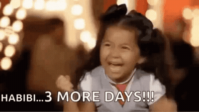 Girl Crying And Laughing Habibi 3 More Days GIF