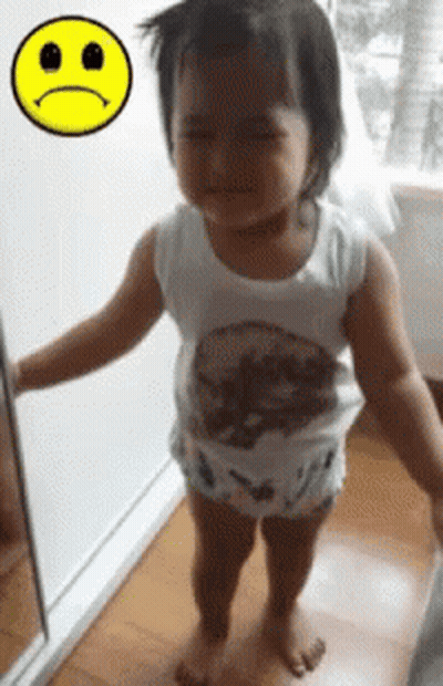Girl Crying At Sad Mirror GIF