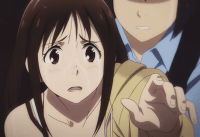 Girl Crying Held By Man In Blue GIF